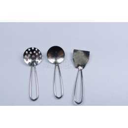 Escumadeira/Concha/Espátula - Prata - 3 unid.