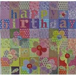 Patch Happy Birthday com Flores Coloridas (152)