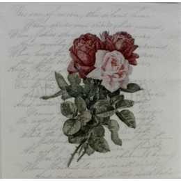 Buque de Rosas no Fundo Branco com Escritos F1038