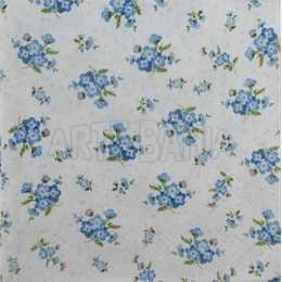 Pequenos Arranjos de Flores Azuis no Fundo Branco (027)