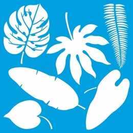 Stencil de Acetato Litoarte 20x20 - STXX066 - Folhas