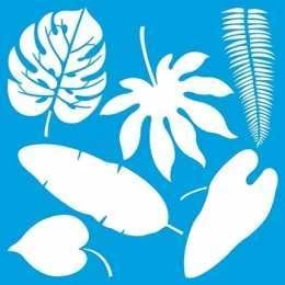 Stencil de Acetato Litoarte 20x20 - STXX066 - Folhas