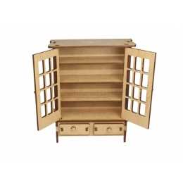 Armário Cristaleira C/ 2 Portas e 2 Gavetas Móveis-Laser