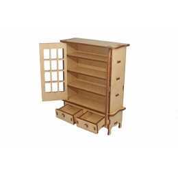 Armário Cristaleira C/ 2 Portas e 2 Gavetas Móveis-Laser