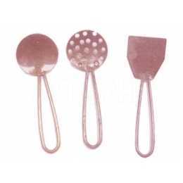 Escumadeira/Concha/Espátula Gd - Dourado -  3 unid