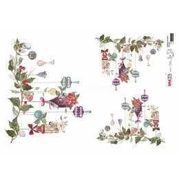 Papel para Decoupage-Opapel 2810-Enfeite de Natal