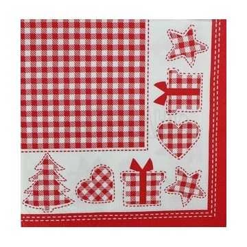 Guardanapo Xadrez Vermelho...