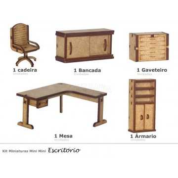 Miniatura em MDF - Kit...