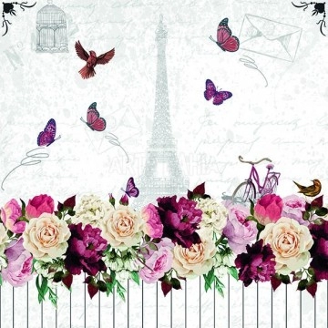 Guardanapo Flores com Torre...