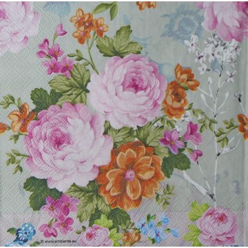 Guardanapo Flores Rosas e...