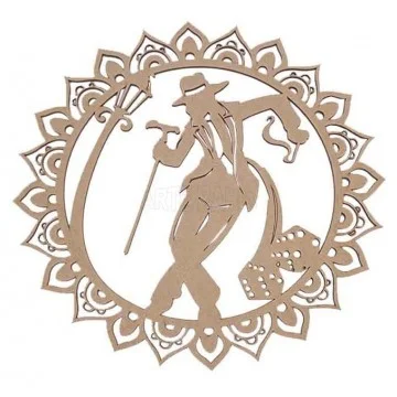 Aplique em MDF - Mandala...