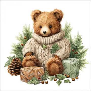 Guardanapo de Natal - Urso...