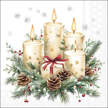 Guardanapo de Natal - Velas...